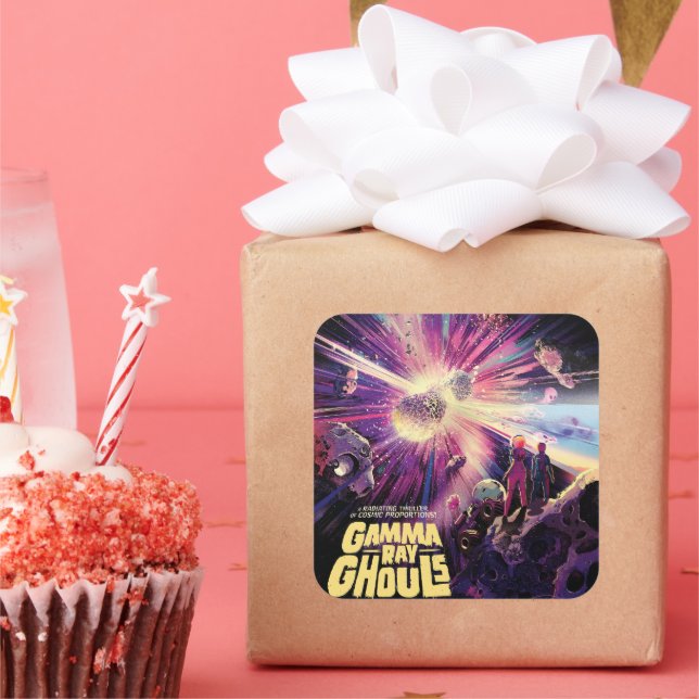 Gamma Ray Burst Pulsars Kilonova Kosmische Kollisi Quadratischer Aufkleber (Party)