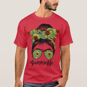 Gammie Life Messy Hair Bun Sonnenblume Frauen Mütt T-Shirt