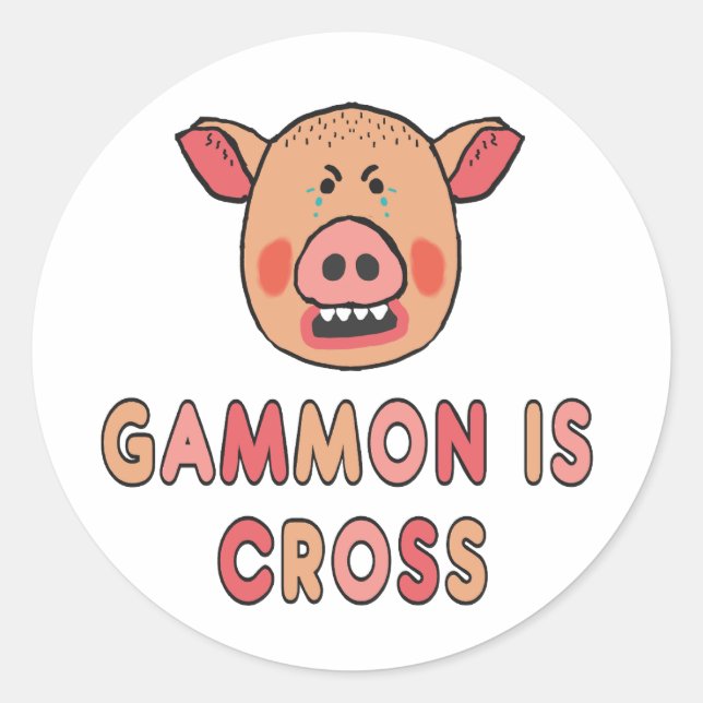 Gammon ist Kreuz Runder Aufkleber (Vorderseite)