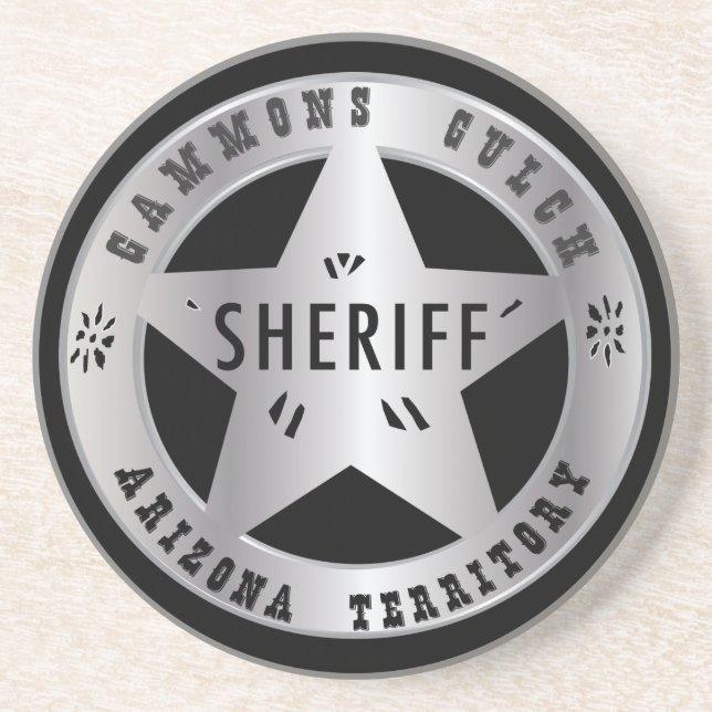 Gammons Gulch Sheriffs Abzeichen Untersetzer (Vorne)