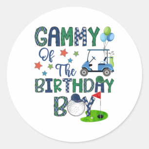 Gammy of the Birthday Boy Hole in one Golf Lover Runder Aufkleber