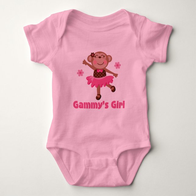 Gammys Girl Monkey Baby Strampler (Vorderseite)