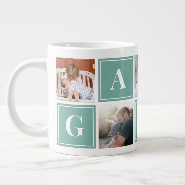 Gampa Foto Collage Custom Giant Coffee Tasse (Links)