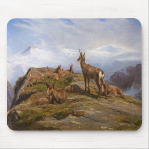 Gämse Ziegen im Alpengebirge (Rosa Bonheur) Mousepad