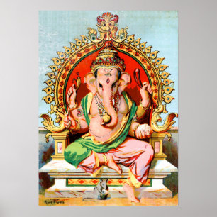 Ganapathi von Ravi Varma. Ganesha Poster