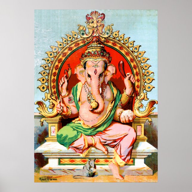 Ganapathi von Ravi Varma. Ganesha Poster (Vorne)