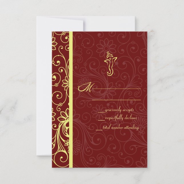 Ganapati Wedding RSVP Cards (Vorderseite)