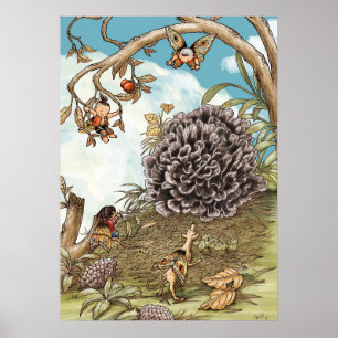 Ganba Pilz-Wandkunst — Yunnan Bilderbuch Poster