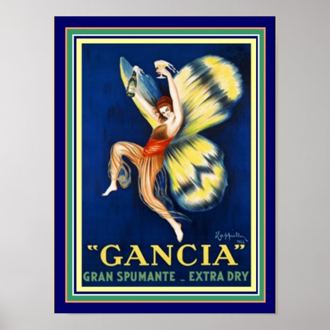 Gancia Ad Poster von Cappiello 12 x 16 (Vorne)