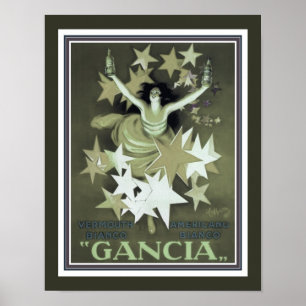 Gancia Vermouth Vintag, Art Deco, Poster