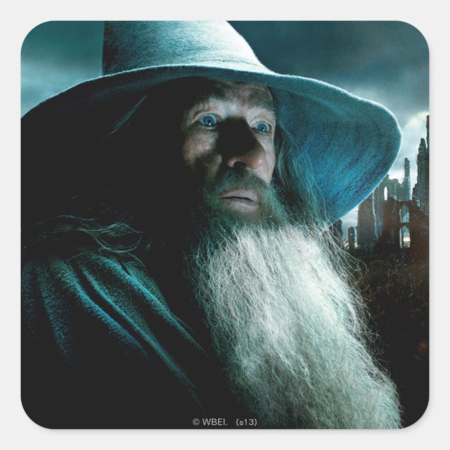 Gandalf bei Dol Guldur Quadratischer Aufkleber (Vorderseite)