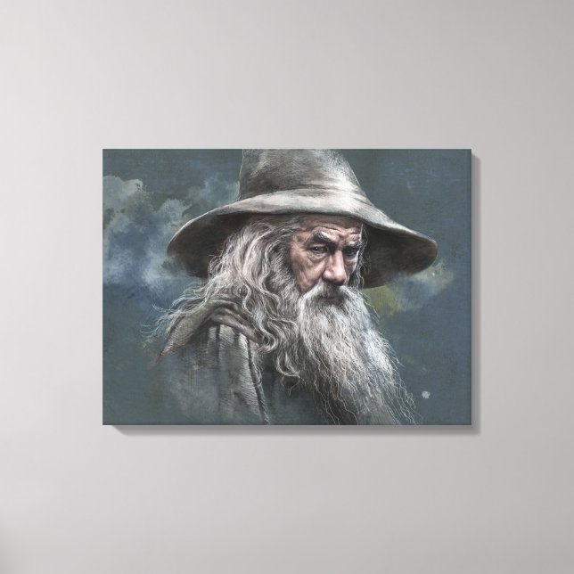 Gandalf Illustration Leinwanddruck (Vorderseite)