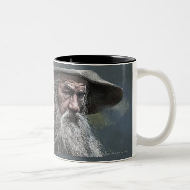 Gandalf Illustration Zweifarbige Tasse (Rechts)