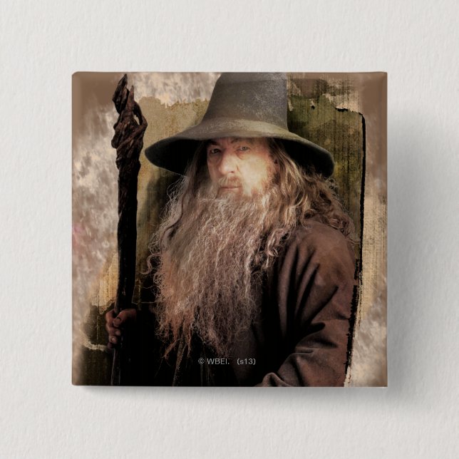 Gandalf mit Mitarbeitern Button (Vorderseite)