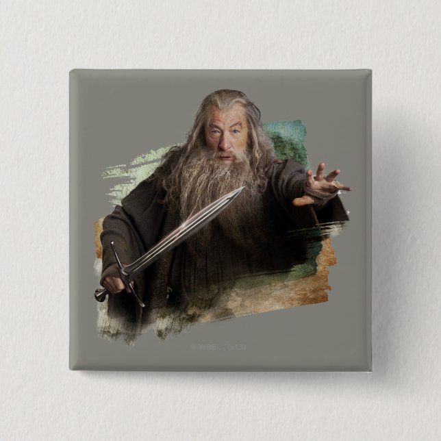 Gandalf mit Schwert Button (Vorderseite)
