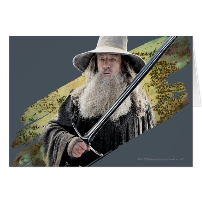 Gandalf mit Schwert grün (Vorderseite (Horizontal))