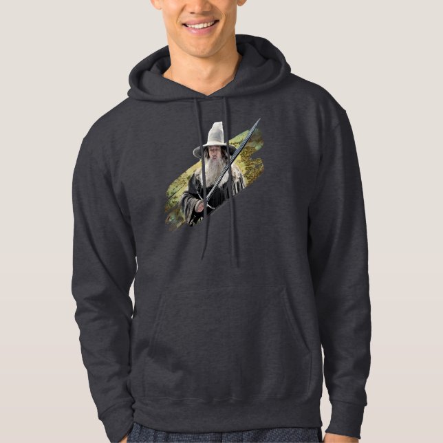 Gandalf mit Schwert grün Hoodie (Vorderseite)