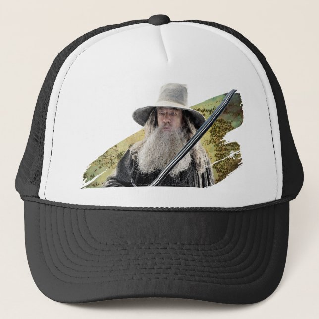 Gandalf mit Schwert grün Truckerkappe (Vorderseite)