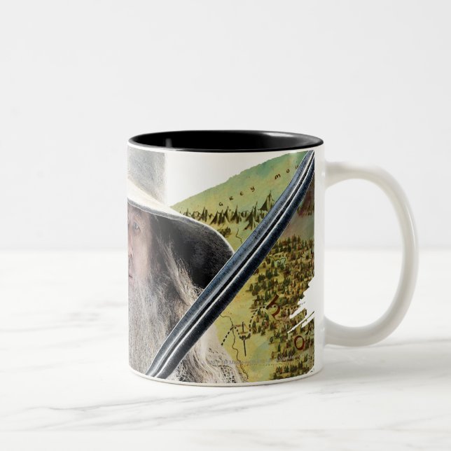 Gandalf mit Schwert grün Zweifarbige Tasse (Rechts)