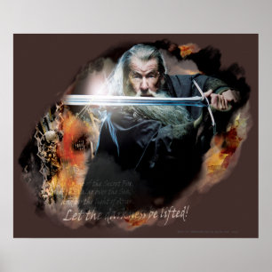 Gandalf mit Schwert in der Schlacht Poster