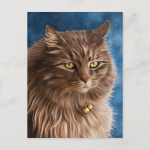 Gandalf - Silver Tabby Cat Art Postkarte