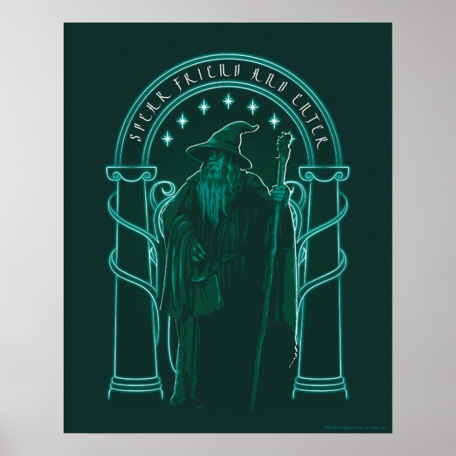 GANDALF™ "Speak Friend And Enter" Doors of Durin Poster (Vorne)