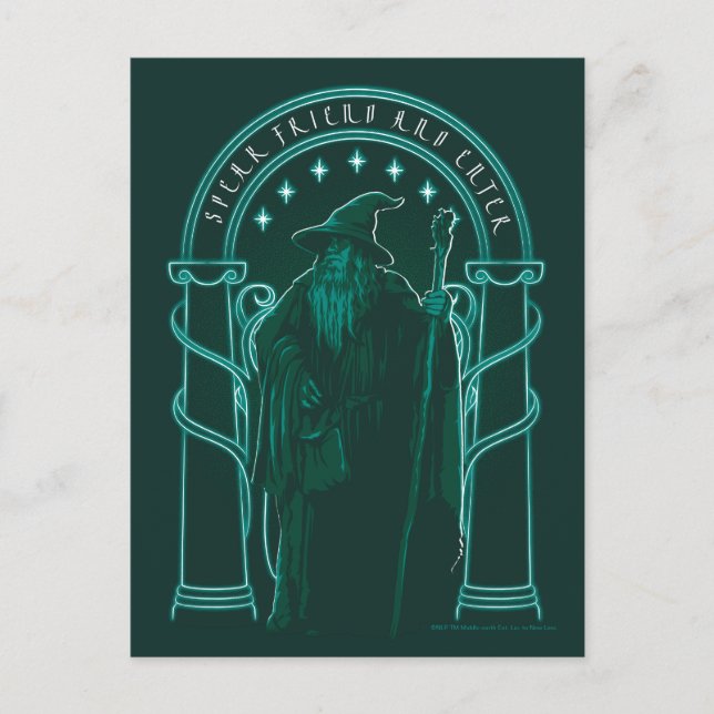 GANDALF™ "Speak Friend And Enter" Doors of Durin Postkarte (Vorderseite)