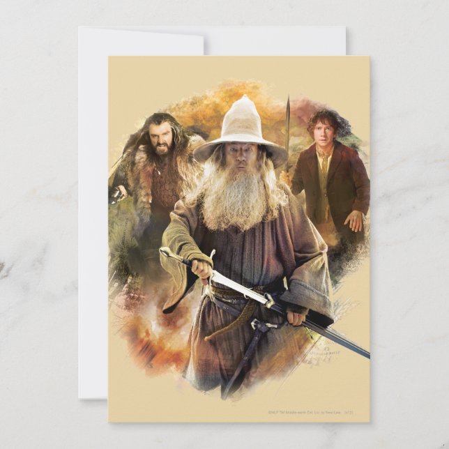 Gandalf, THORIN OAKENSHIELD™ & BILBO BAGGINS™ Einladung (Vorderseite)