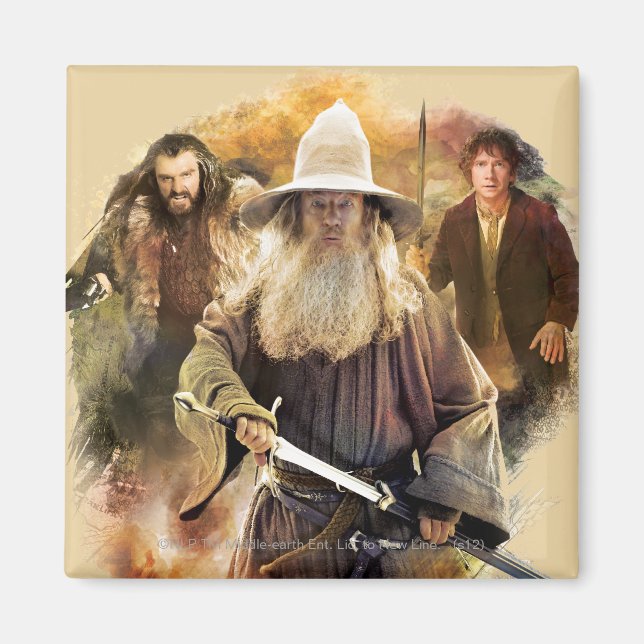 Gandalf, THORIN OAKENSHIELD™ & BILBO BAGGINS™ Magnet (Vorne)