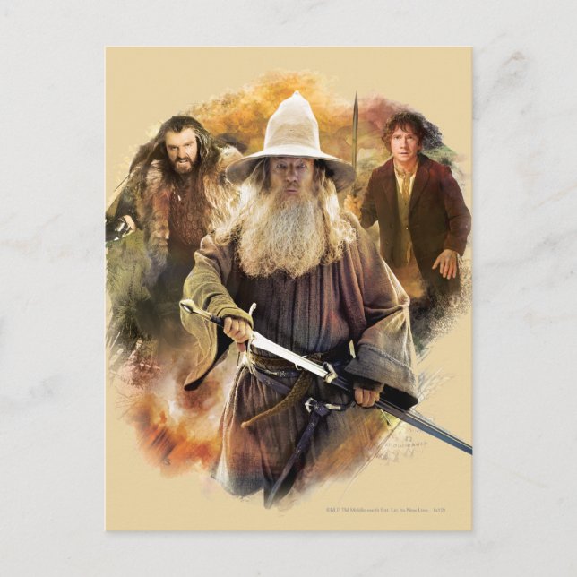 Gandalf, THORIN OAKENSHIELD™ & BILBO BAGGINS™ Postkarte (Vorderseite)