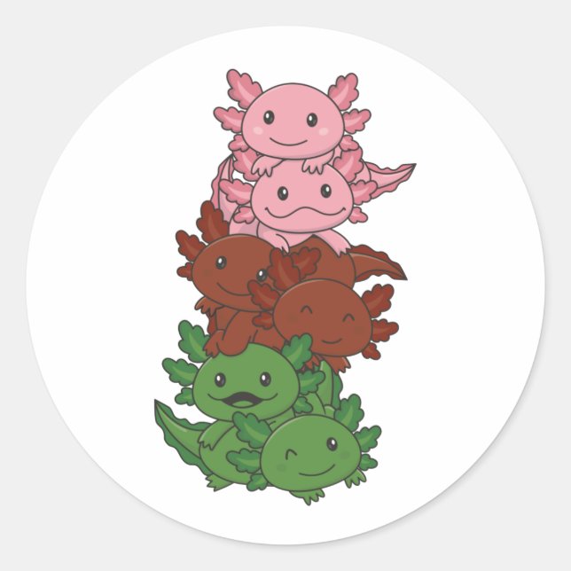 Gander Pride Lgbtq Axolotl Pile Cl Runder Aufkleber (Vorderseite)