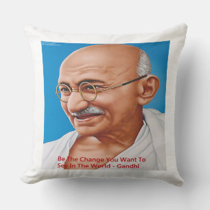 Gandhi & Be The Change Zitat Jumbo-Baumwollkissen Kissen