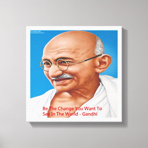 Gandhi & Be The Change Zitat Leinwanddruck
