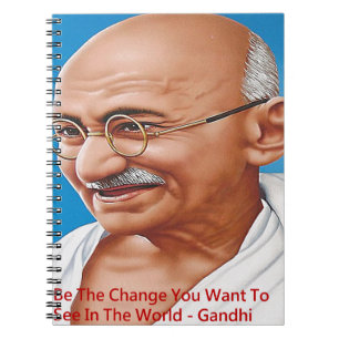Gandhi & Be the Change Zitat Notizblock