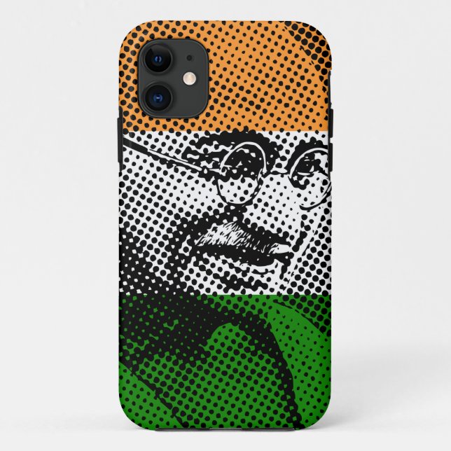 Gandhi + Indischer Flagge iPhone 5C Fall Case-Mate iPhone Hülle (Rückseite)