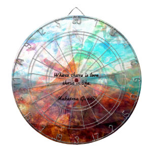 Gandhi Inspiration Zitat über Liebe, Leben und Hof Dartscheibe