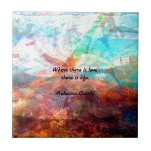 Gandhi Inspiration Zitat über Liebe, Leben und Hof Fliese