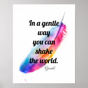 Gandhi inspirierende Zitat Aquarellkunst Poster
