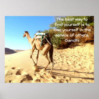 Gandhi-inspirierendes Zitat zur Selbsthilfe Poster