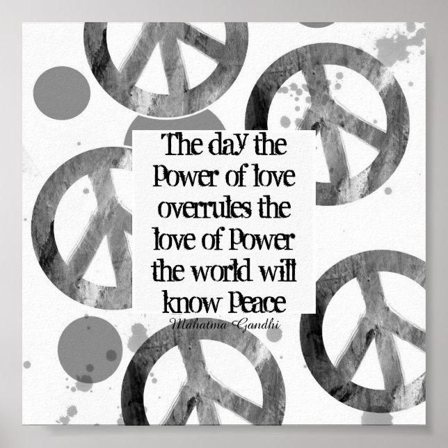 Gandhi Peace Zitat über das Design von Friedenszei Poster (Vorne)