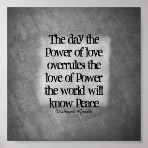 Gandhi Peace zitiert Typografie auf grau Poster