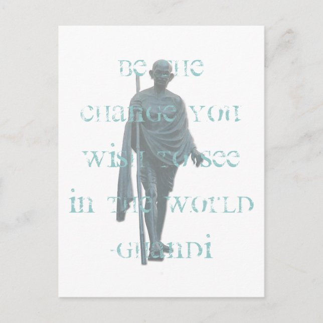 Gandhi Postkarte (Vorderseite)