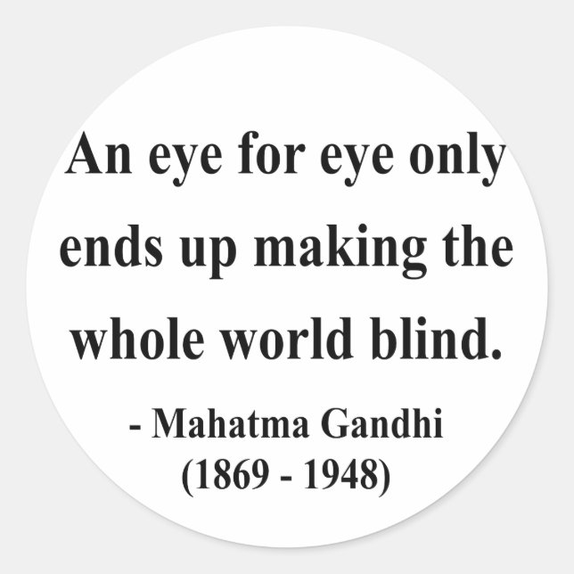 Gandhi Quote 3a Runder Aufkleber (Vorderseite)