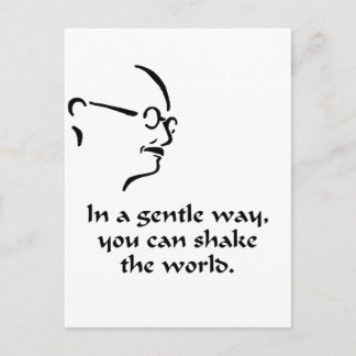 Gandhi Shake the World Postkarte