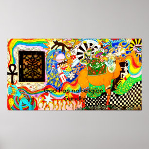 Gandhi spirituelle Quota Gott hat keine Religion Poster