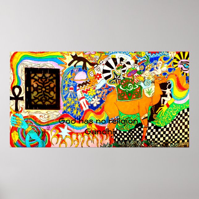 Gandhi spirituelle Quota Gott hat keine Religion Poster (Vorne)