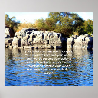 Gandhi-Weisheit-Sprichwort-Quotum über das Schicks Poster