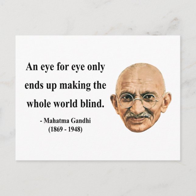 Gandhi Zitat 3b Postkarte (Vorderseite)