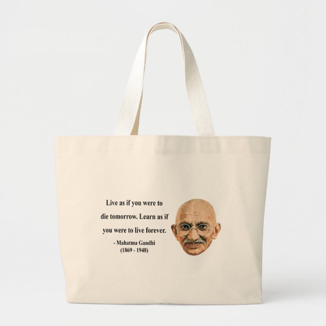Gandhi Zitat 4b Jumbo Stoffbeutel (Vorne)