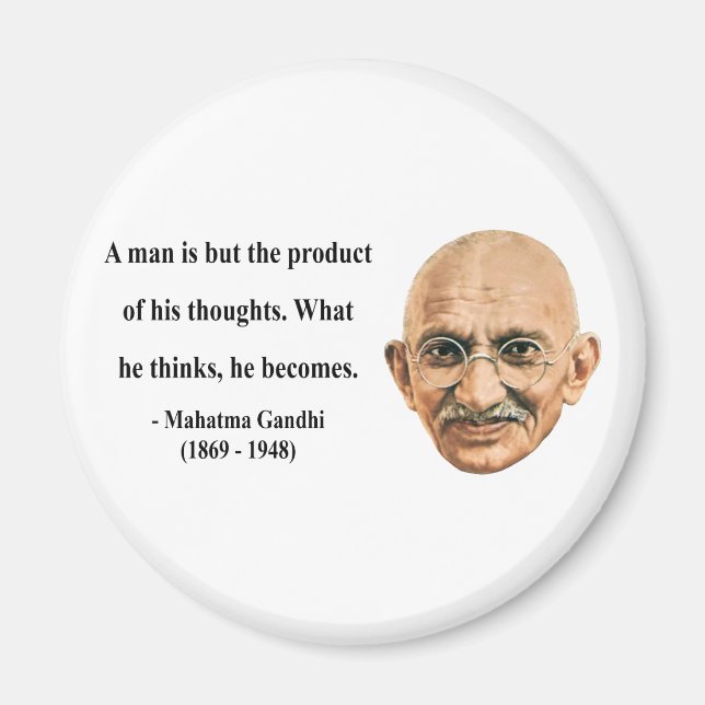 Gandhi Zitat 8b Magnet (Vorne)